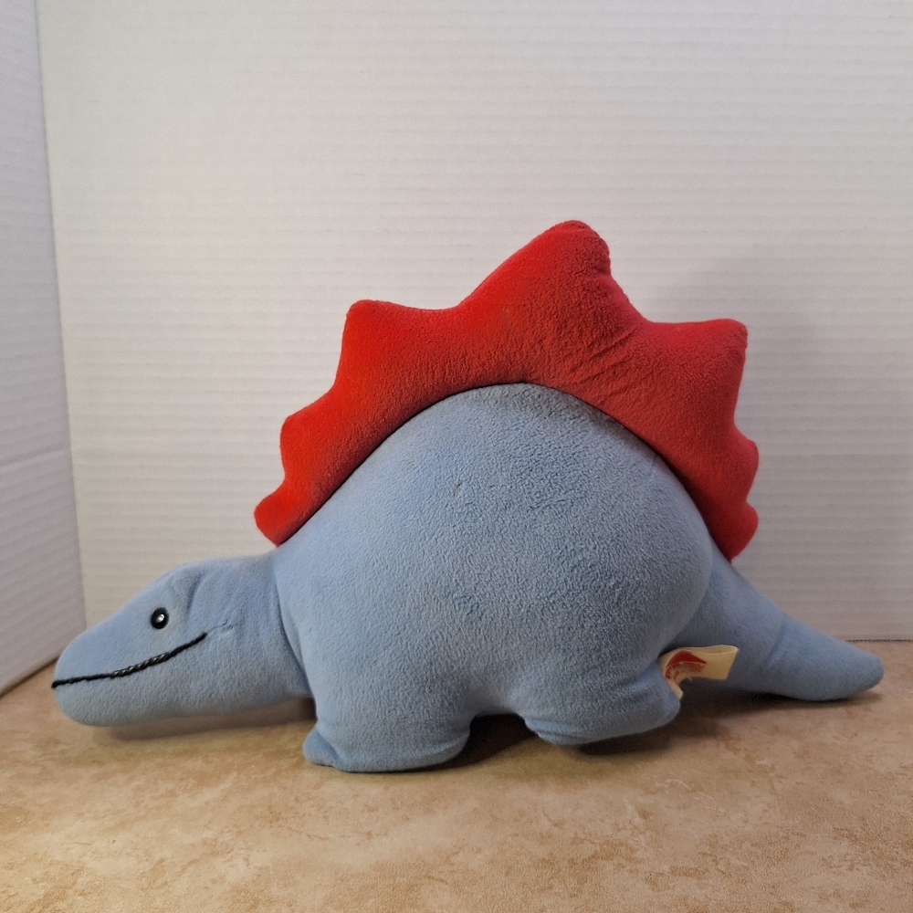 Vtg Animal Fair Inc Plush Blue Red Stegosaurus Dinosaur Stuffed Stiff Frame 15”